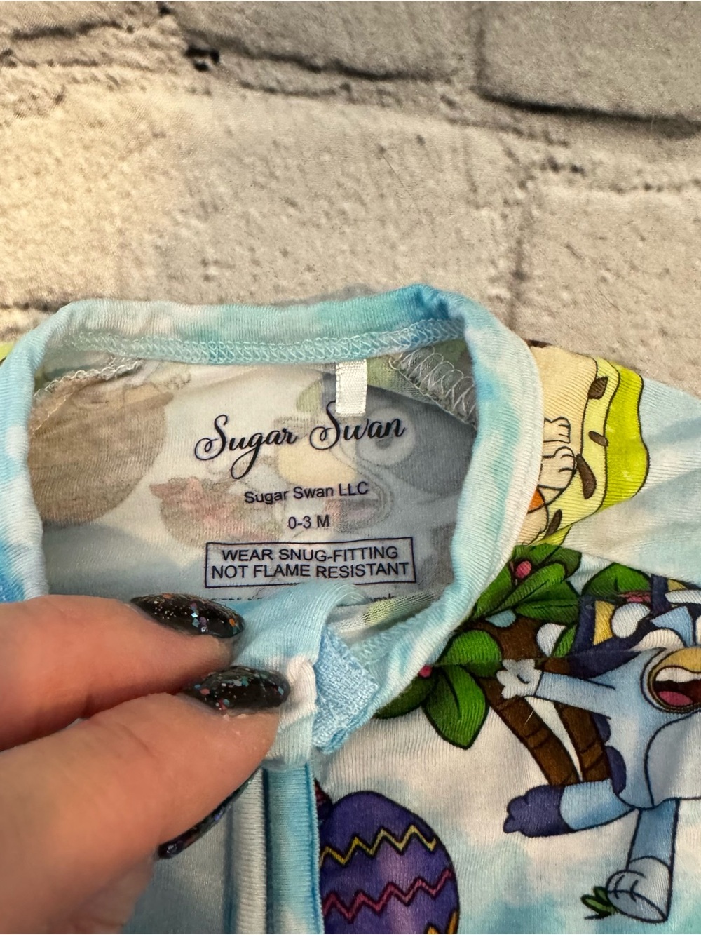 Sugar Swan Easter Bluey Bamboo Zippie Romper - Picture 2 of 3